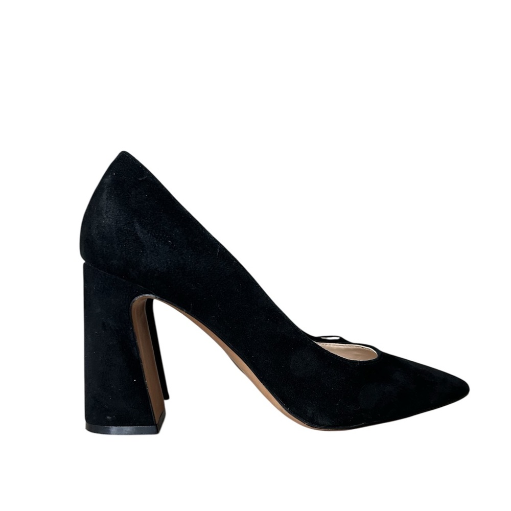 Vince Camuto Black Suede Ableen Block Heels size 8.5 - Picture 2 of 7